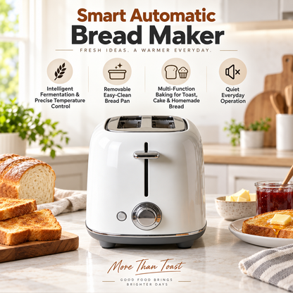 🍞✨ RIISULT Smart Automatic Bread Maker | Intelligent Fermentation & Precise Temperature Control | Removable Easy-Clean Bread Pan | Multi-Function Baking for Toast, Cake & Homemade Bread | Quiet Everyday Operation