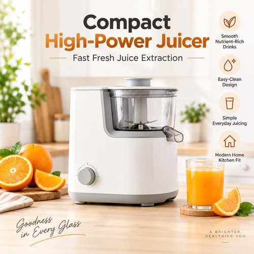 🍊✨ RIISULT Compact High-Power Juicer | Fast Fresh Juice Extraction | Smooth Nutrient-Rich Drinks | Easy-Clean Design | Simple Everyday Juicing for Modern Home Kitchens